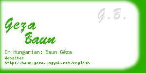 geza baun business card
